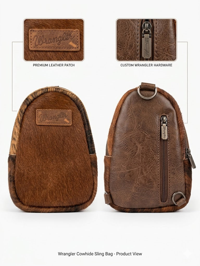 Wrangler Women's Hair-On Cowhide Sling Bag