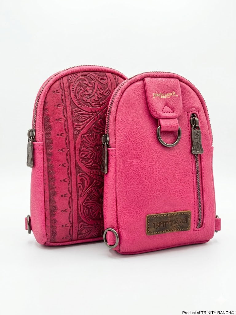Trinity Ranch Floral Tooled Collection Sling Bag