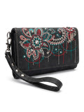 Embroidered Floral Wristlet Wallet