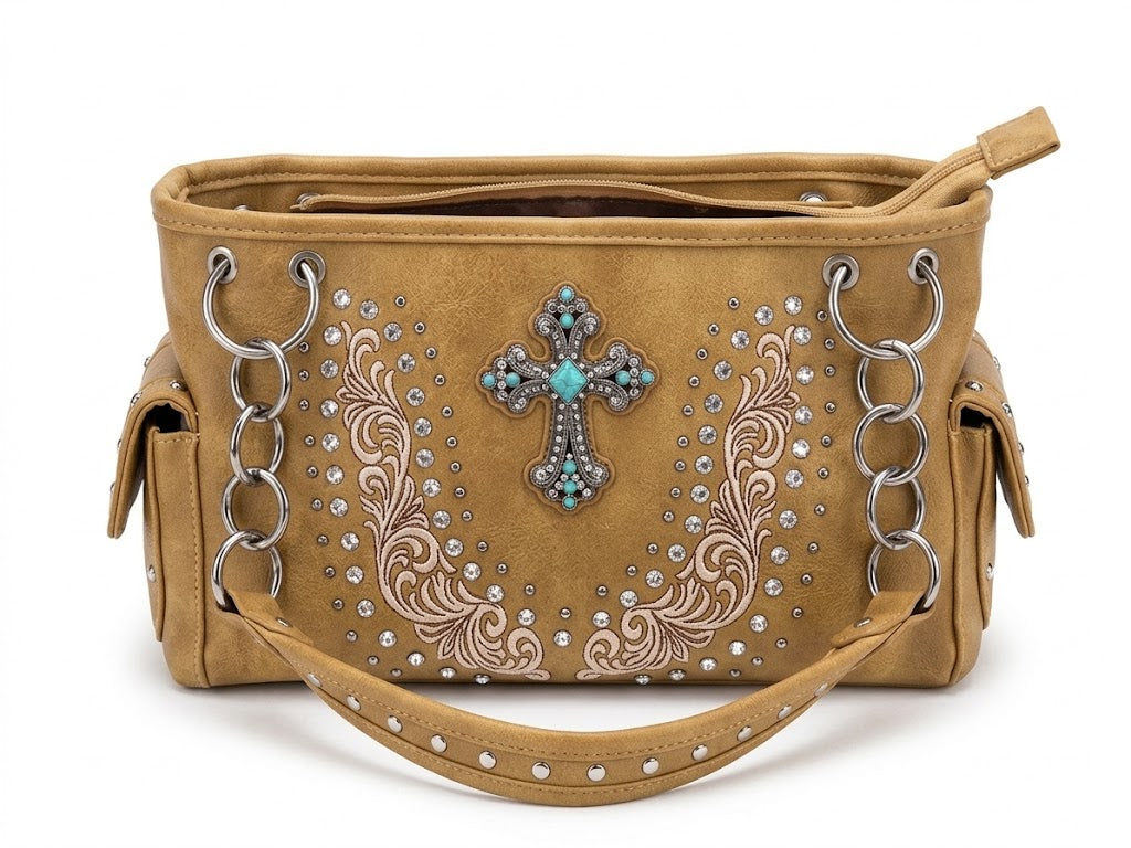 Western Cross & Tooled Shoulder Bag