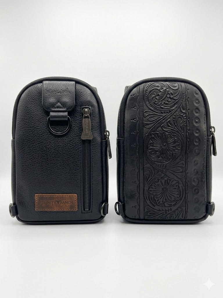 Trinity Ranch Floral Tooled Collection Sling Bag