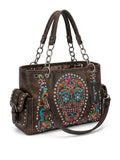 Embroidered Sugar Skull Shoulder Bag
