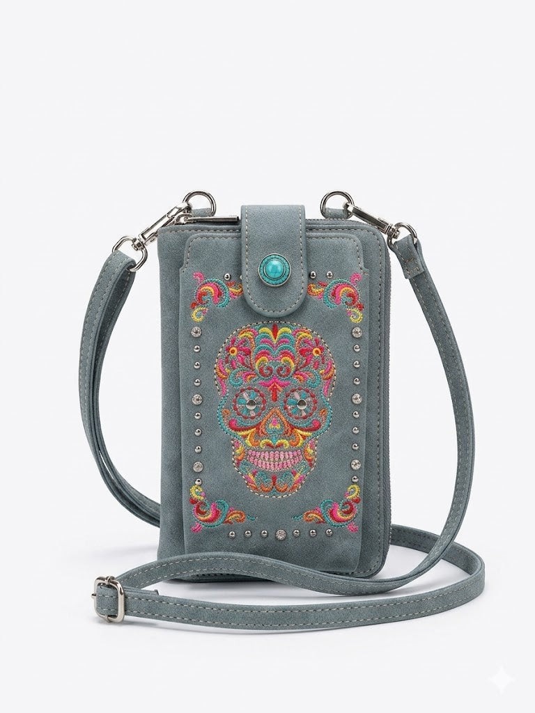 Montana West Sugar Skull Collection Phone Wallet Purse