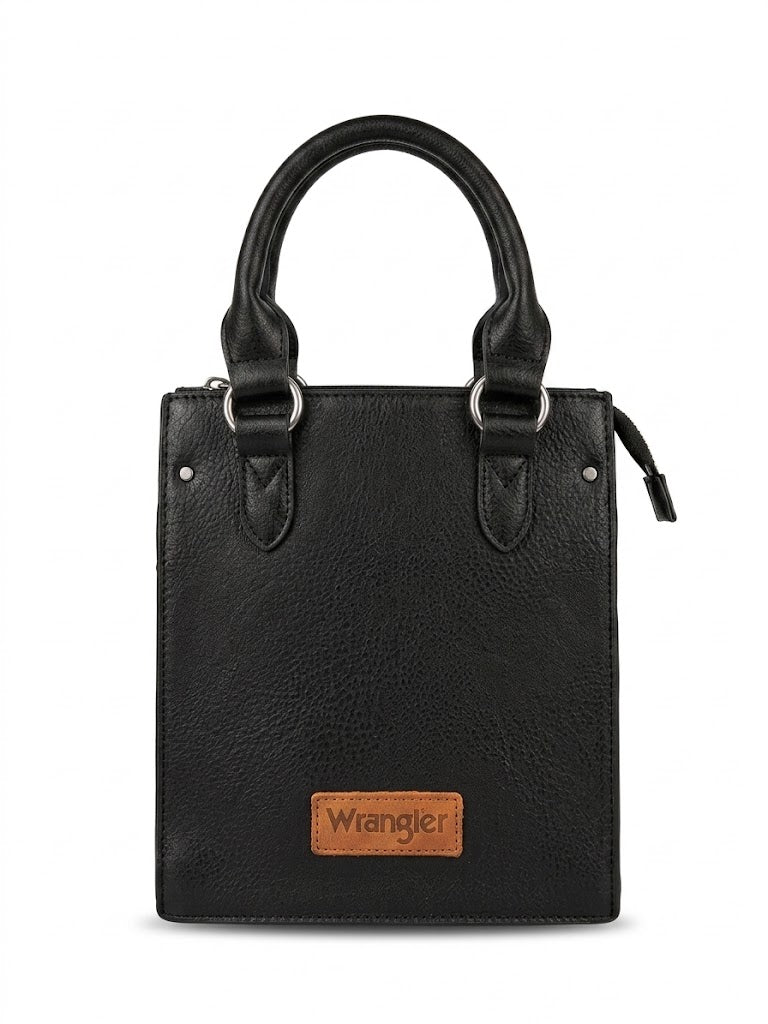 Wrangle Black vegan Leather Tote