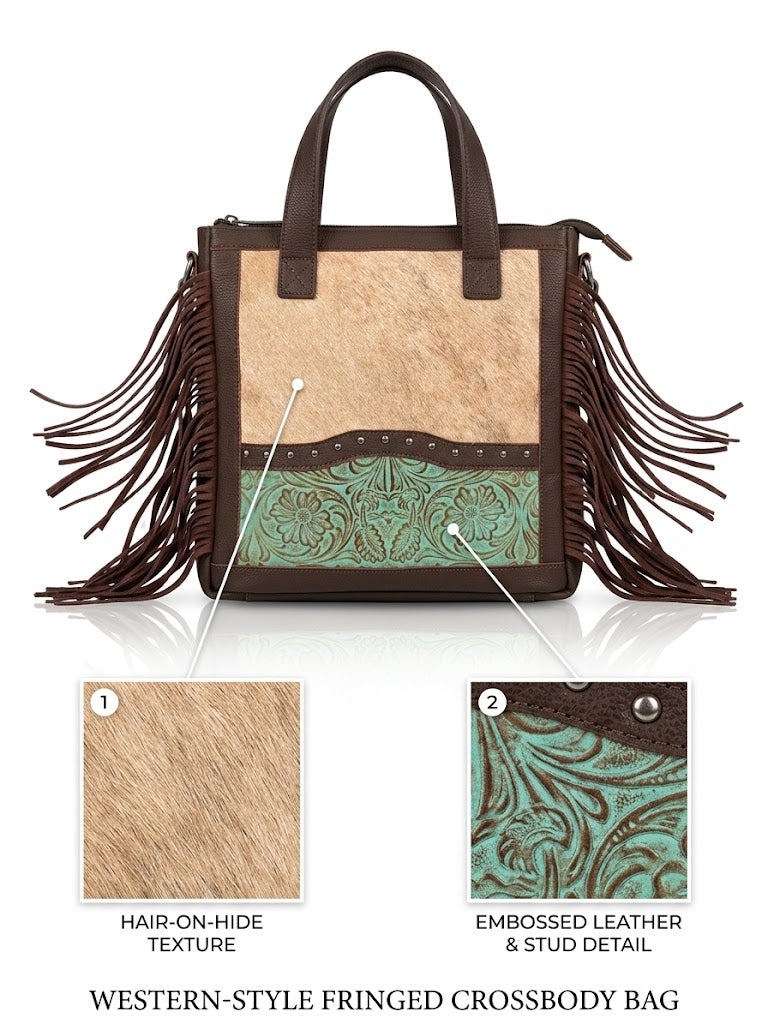 Western-Style Fringed Crossbody Bag